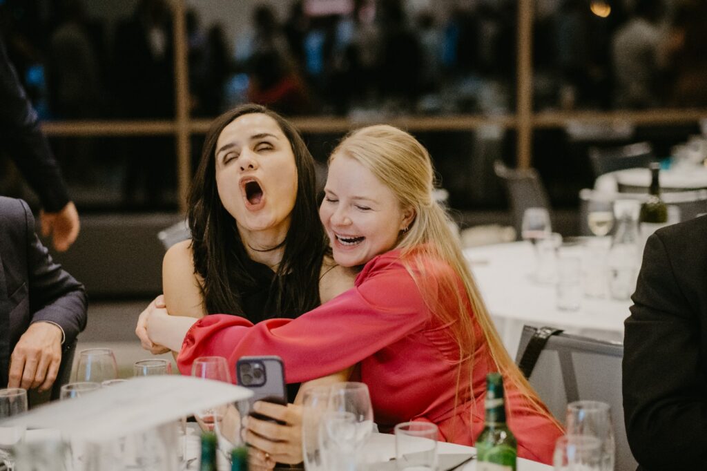 Guests enjoying themselves at a corporate party in Prague